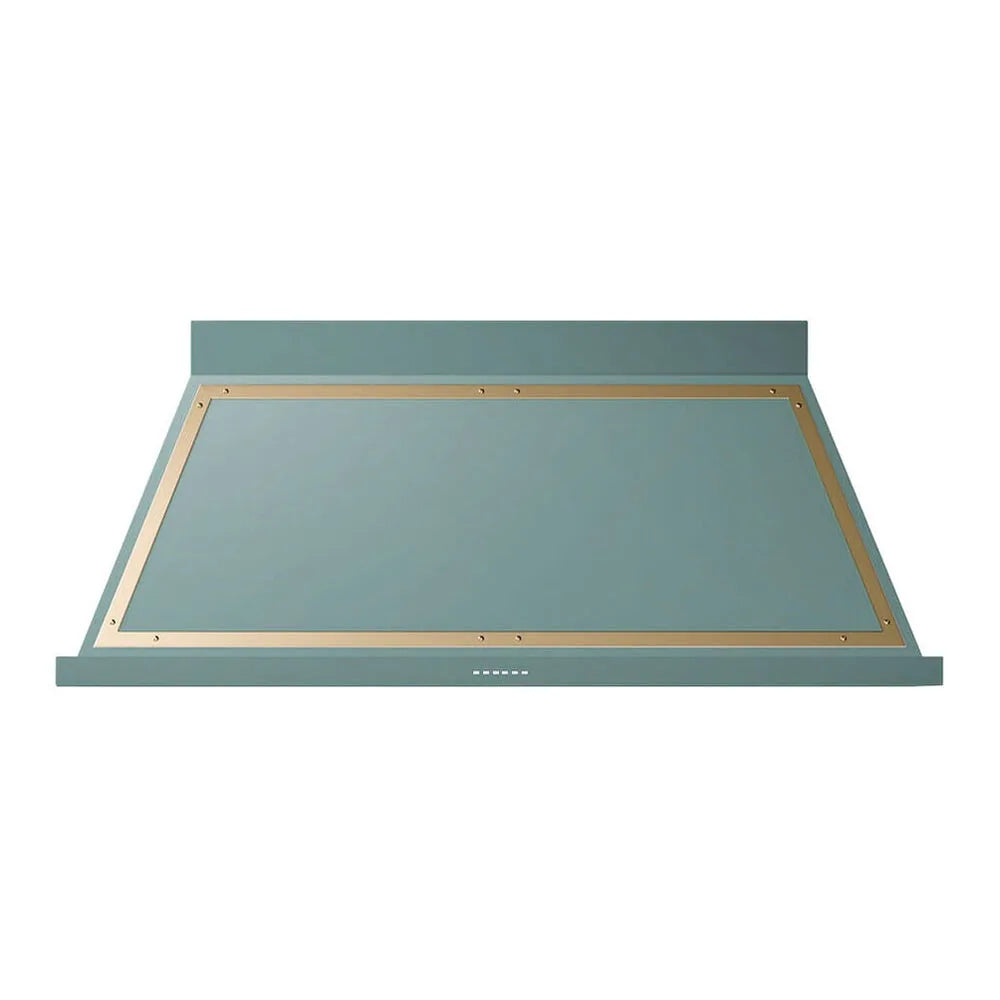 ILVE Nostalgie II 60-Inch 600 CFM Wall Mounted Range Hood in Mediterranean Mint with Brass Trim (UANB60MMG)