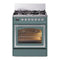 ILVE Nostalgie II Noblesse 30-Inch Propane Gas Dual Fuel Range with Triple Glass Door in Mediterranean Mint with Chrome Trim (UN30NMPMMCLP)