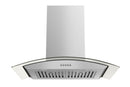 Hauslane Wall Mount Range Hood with Tempered Glass and Stainless Steel (WM-600SS)