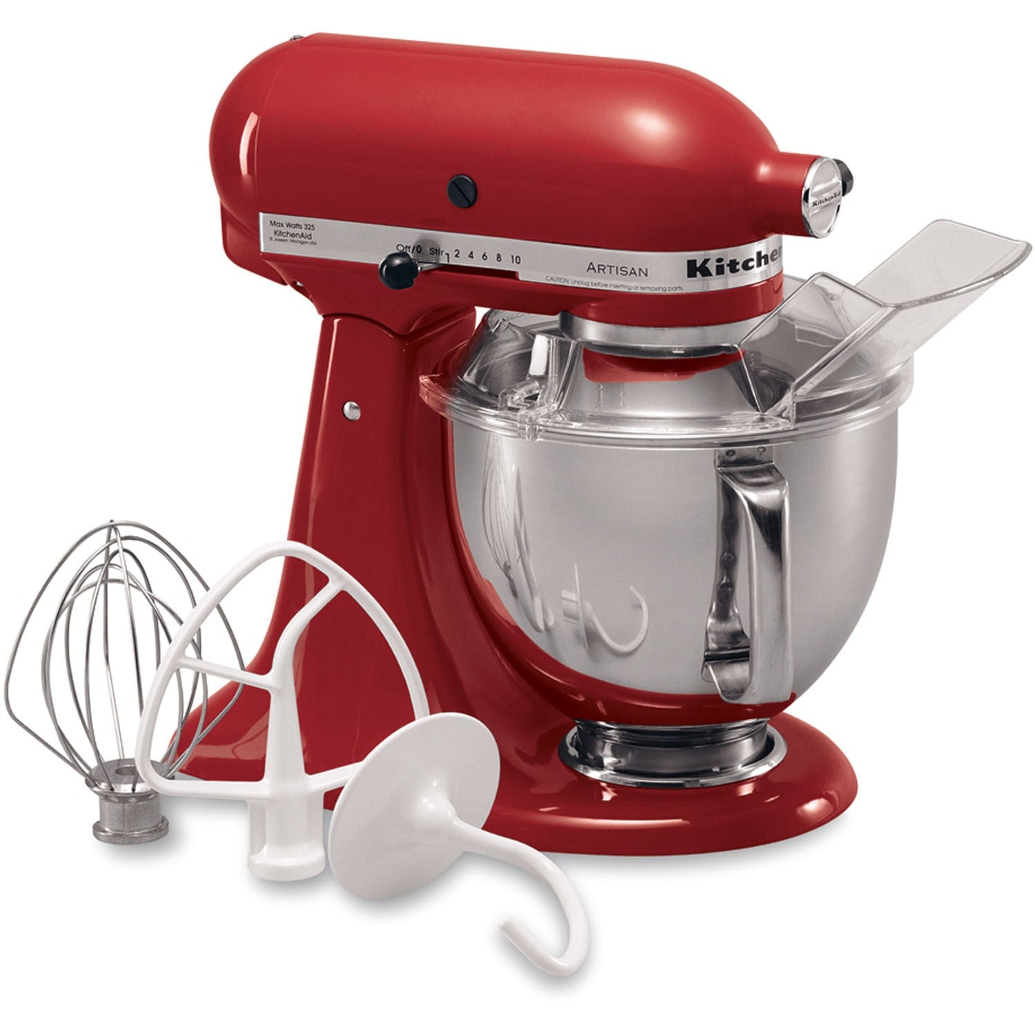 Empire red stand mixer with stainless bowl and wire whisk attachment