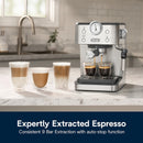 De'Longhi Linea Classic Automatic Espresso Machine with Milk Frother and Pressure Gauge Display (EM450M)