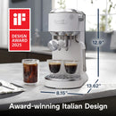 De'Longhi Dedica Duo Pump Espresso Machine with Cold Brew, Frothing Wand in Vanilla (EC890WI)