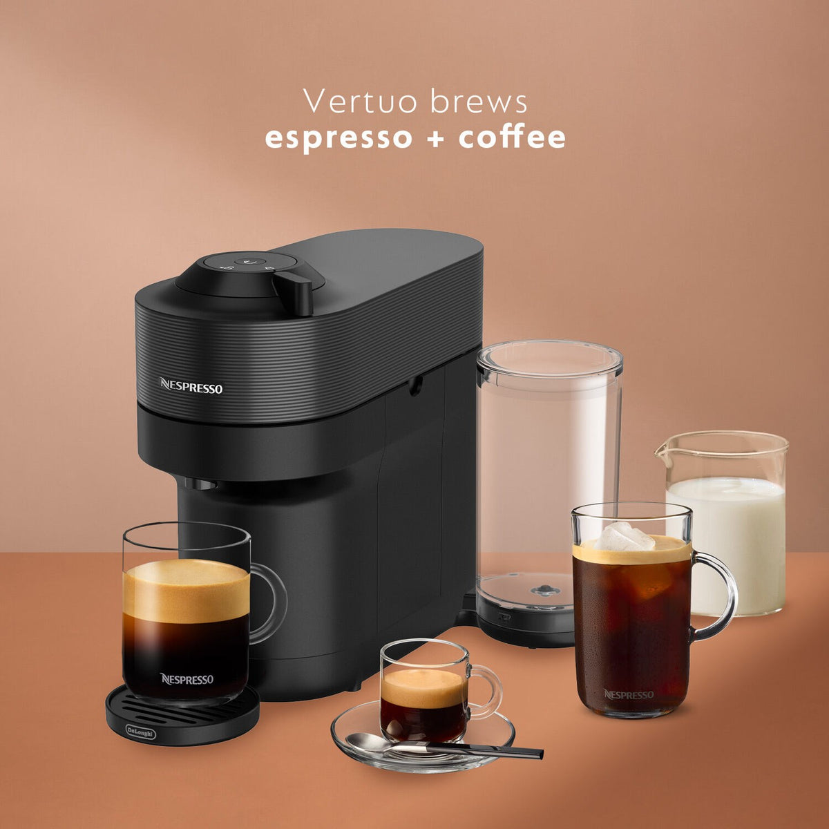 De'Longhi Nespresso Vertuo Pop+ Coffee & Espresso Single Serve in Liqu