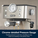 De'Longhi Linea Classic Automatic Espresso Machine with Milk Frother and Pressure Gauge Display (EM450M)
