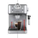 De'Longhi Linea Classic Automatic Espresso Machine with Milk Frother and Pressure Gauge Display (EM450M)