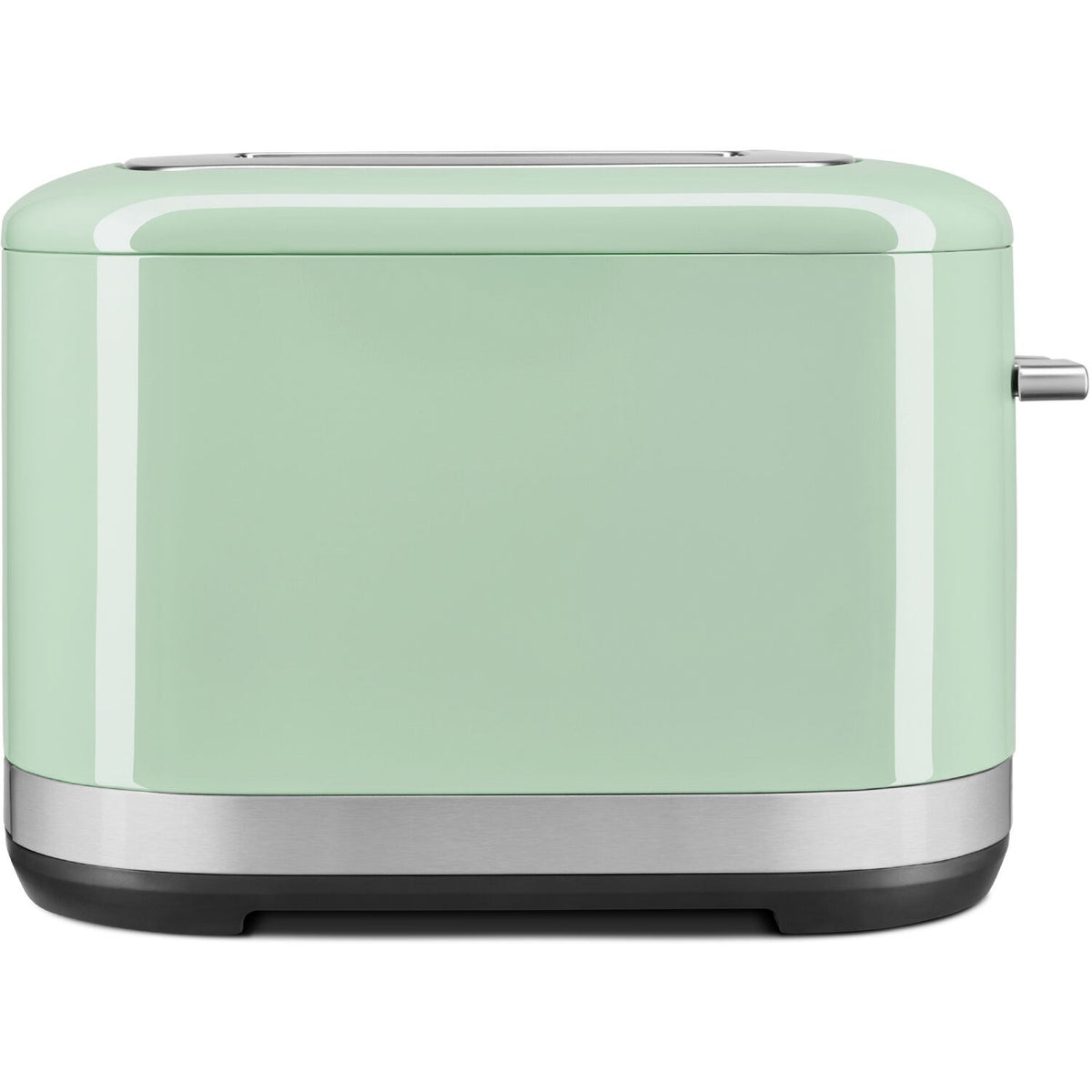 KitchenAid 2-slice toaster in pistachchio green with smooth back panel and side knob
