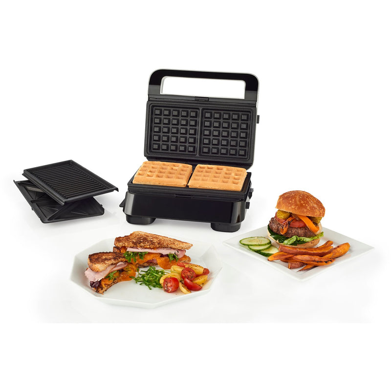 De'Longhi Livenza Compact All Day Grill 3-in-1 Waffle, Grill & Griddle Plates in Stainless (SW13ABC.S)