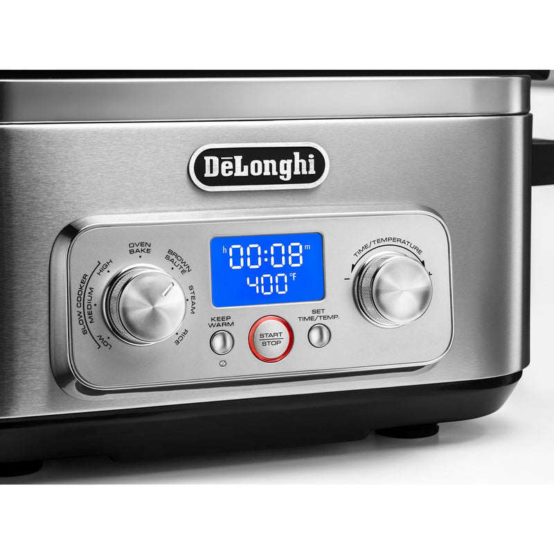 De'Longhi Livenza Multi Cooker 5 in 1 Slow Cooker in Brushed Stainless Steel (CKM1641D)