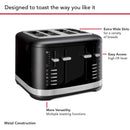 KitchenAid 4 Slice Toaster Toast in Black Matte (KMT4109BM)