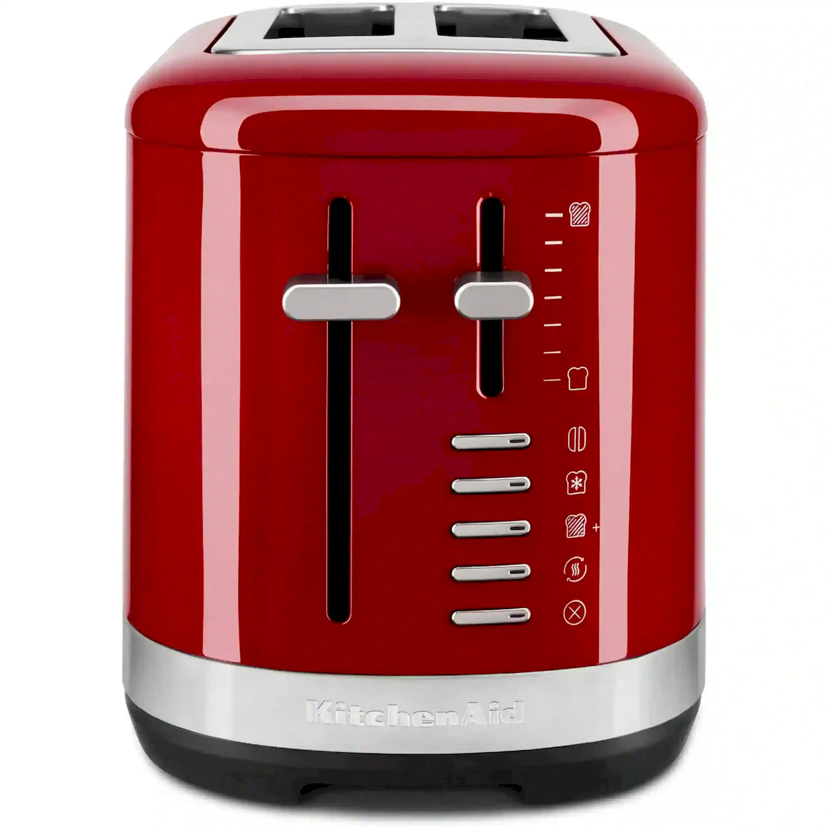 2-slice toaster, Empire Red with chrome lever and dark control panel