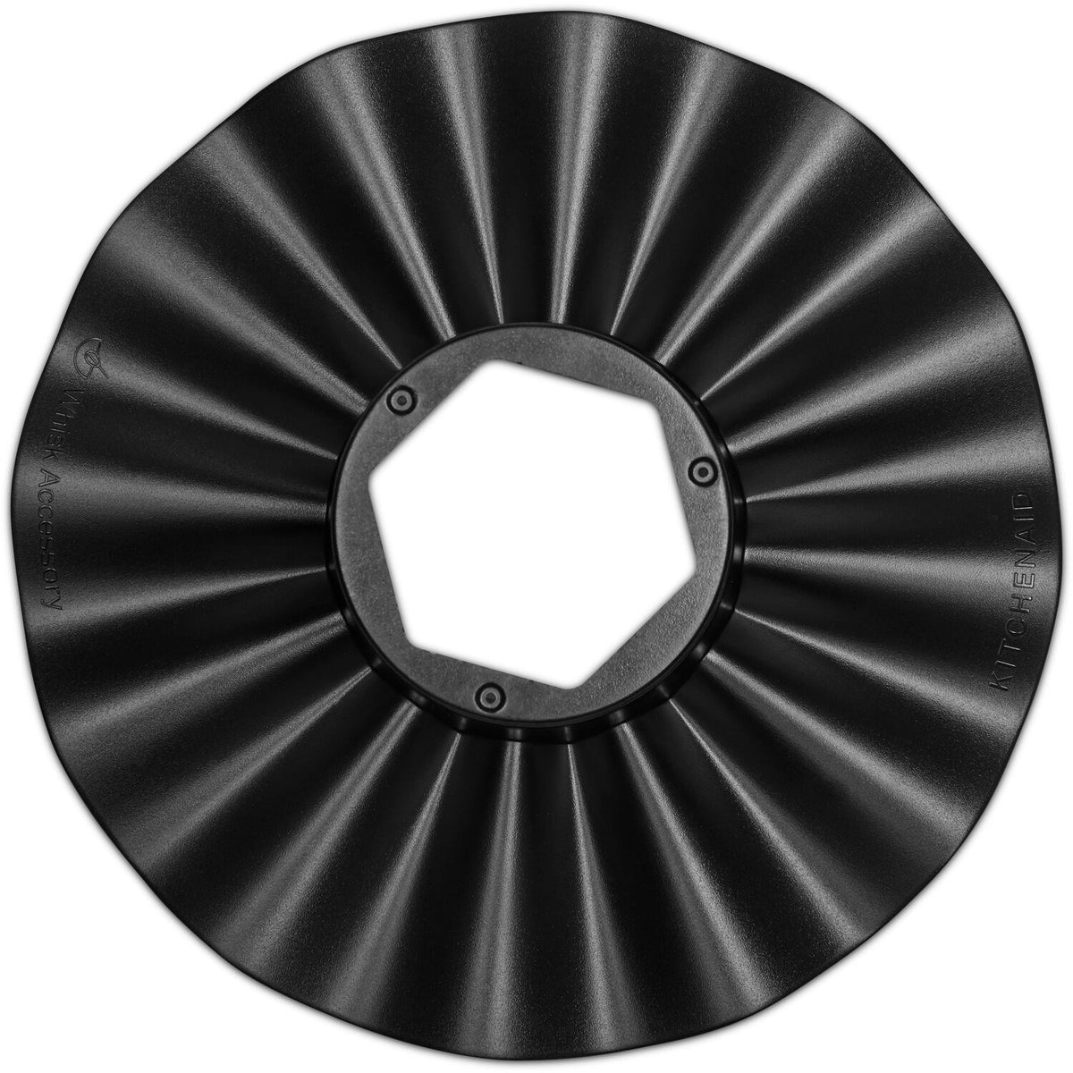 KitchenAid black slice-shred disc with central blade opening