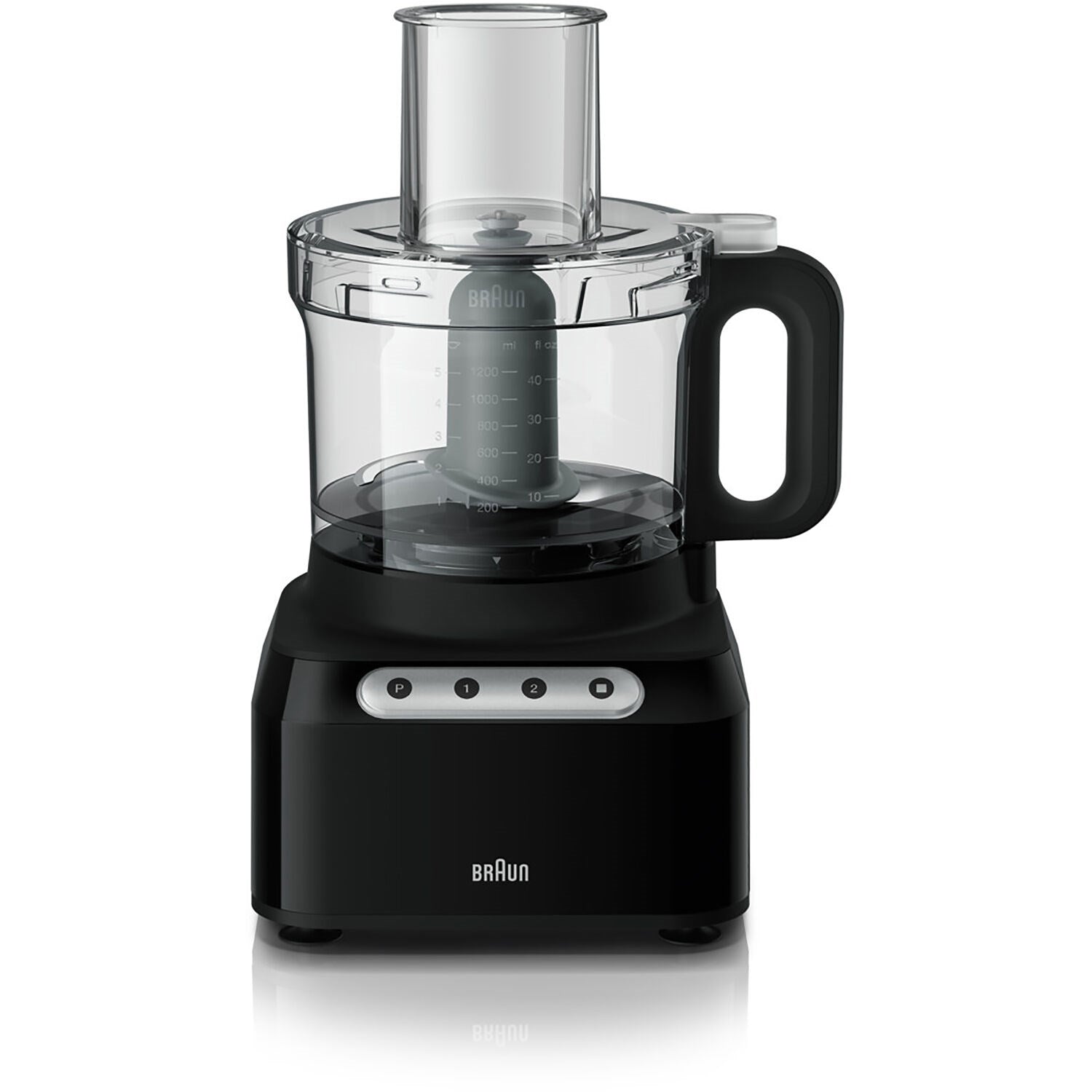 Braun Easy Prep 8-cup food processor, clear processing bowl and black power base