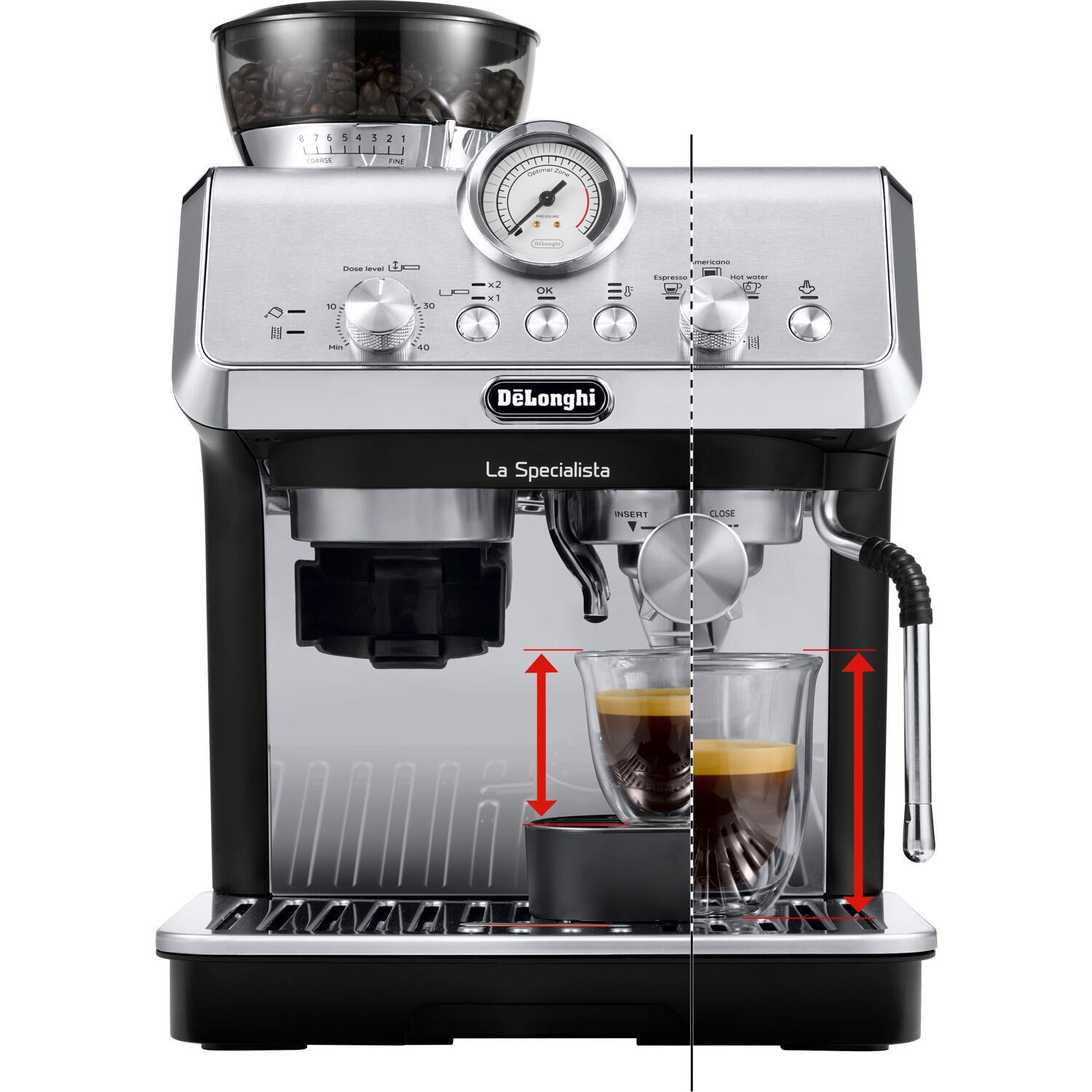 De Longhi La Specialista Arte 19 Bar Pump Espresso Machine in Silver a