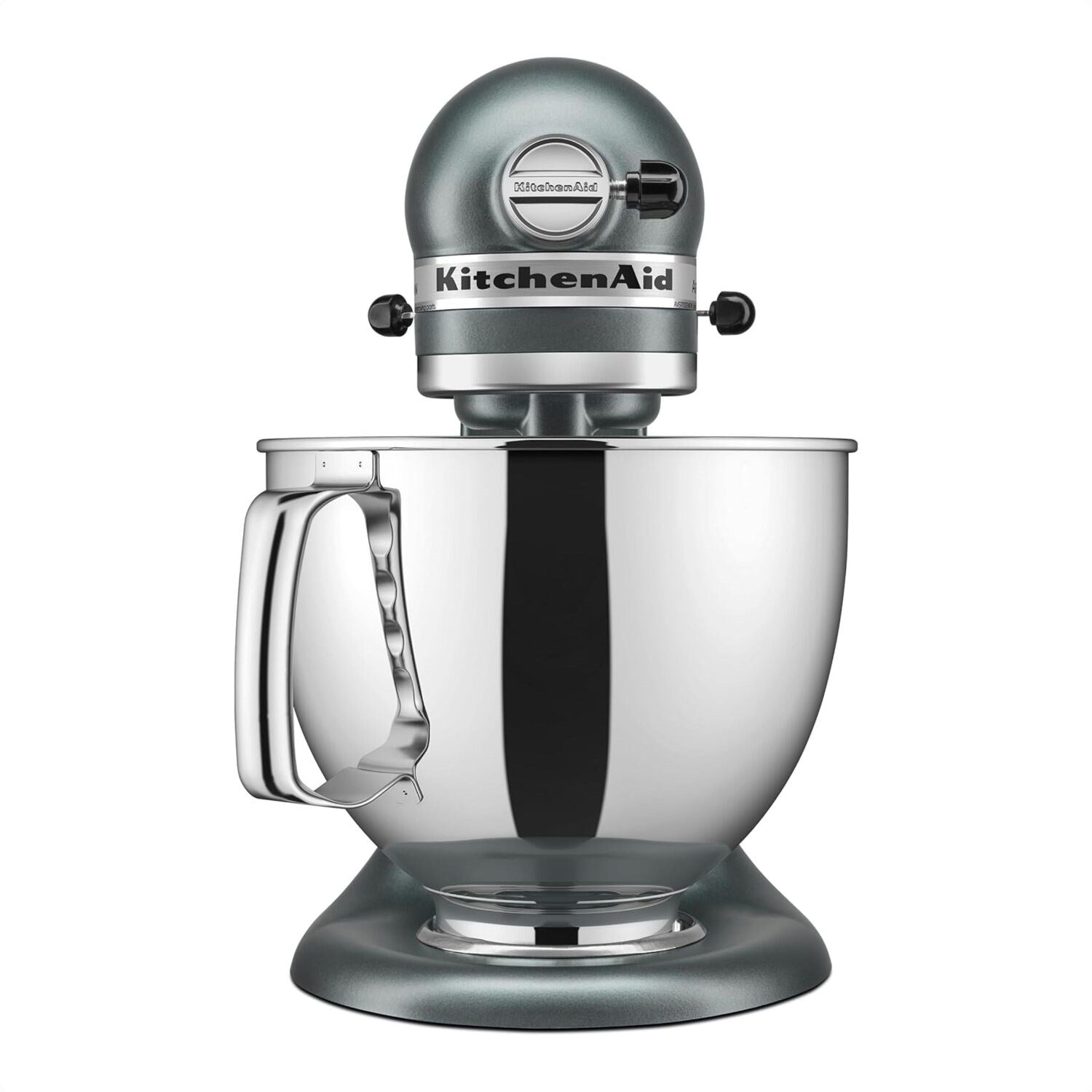 Juniper KitchenAid tilt-head stand mixer with stainless bowl and beater attachment