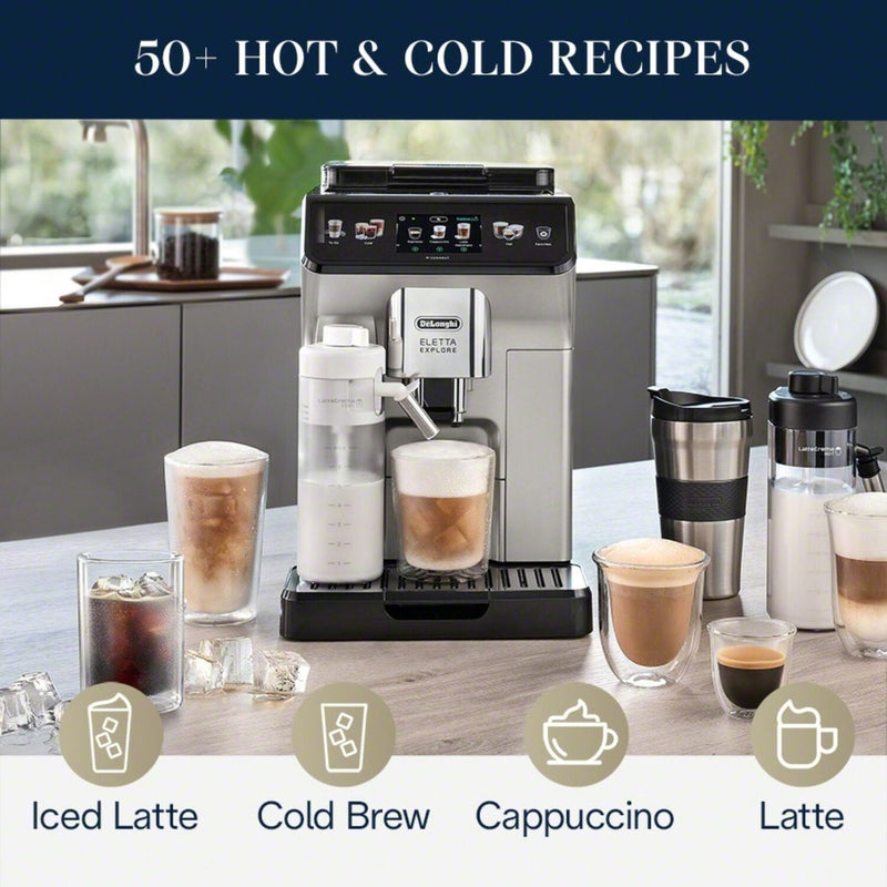 De'Longhi Eletta Explore Fully Automatic Espresso Machine with Cold Brew (ECAM45086S)
