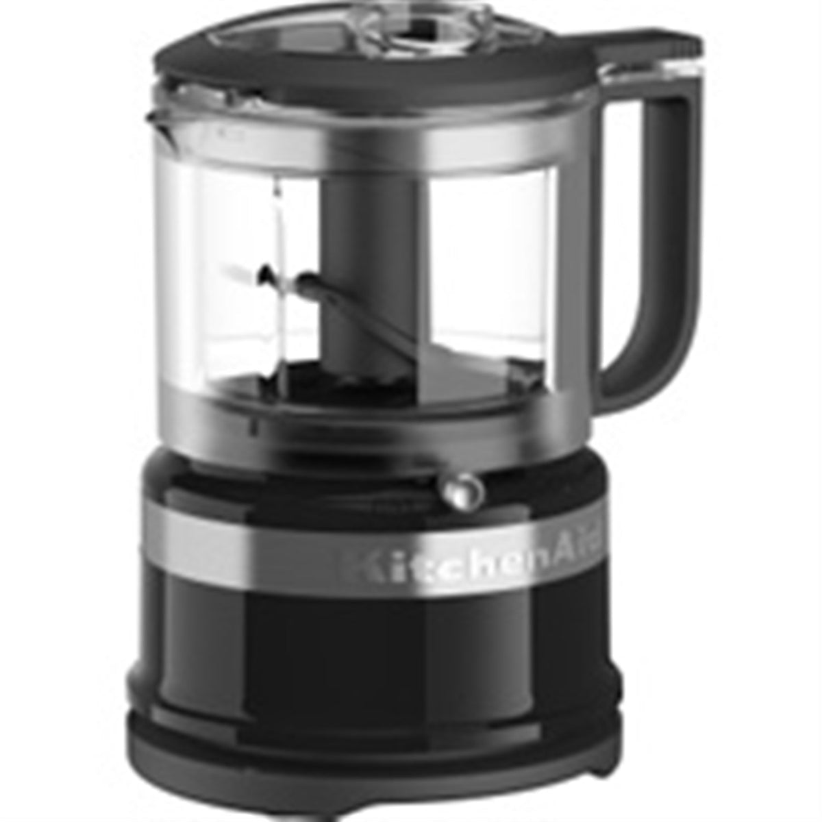 KitchenAid 3.5-cup food chopper with clear bowl and black base, Onyx Black