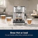 De'Longhi Linea Classic Automatic Espresso Machine with Milk Frother and Pressure Gauge Display (EM450M)
