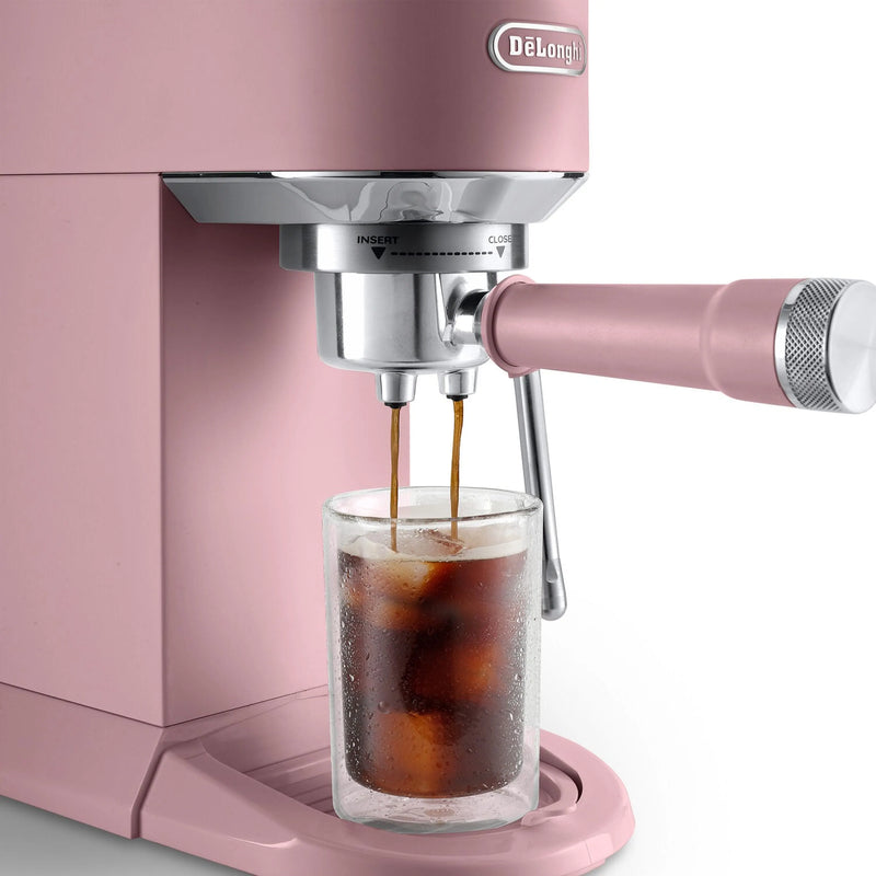 De'Longhi Dedica Duo Pump Espresso Machine with Cold Brew, Frothing Wand in Pink (EC890PK)