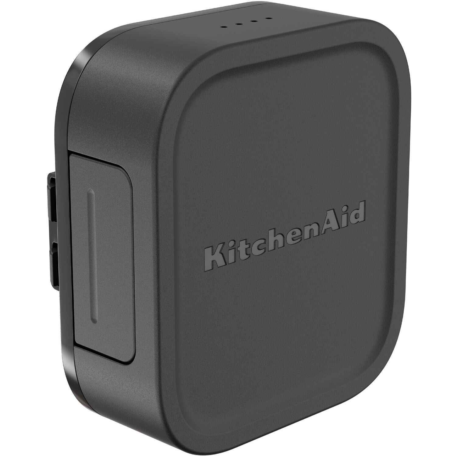 Black KitchenAid 12V battery pack with smooth housing and side latch