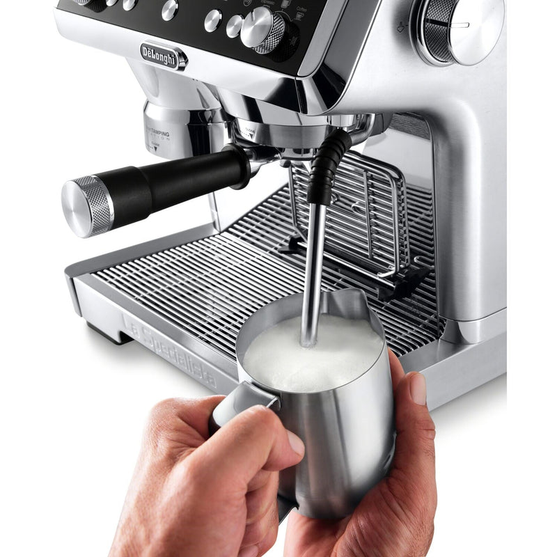 De'Longhi Package - La Specialista Prestigo Sensor Grinding, Milk Frothing Espresso Machine with Hot & Cold Glass Set