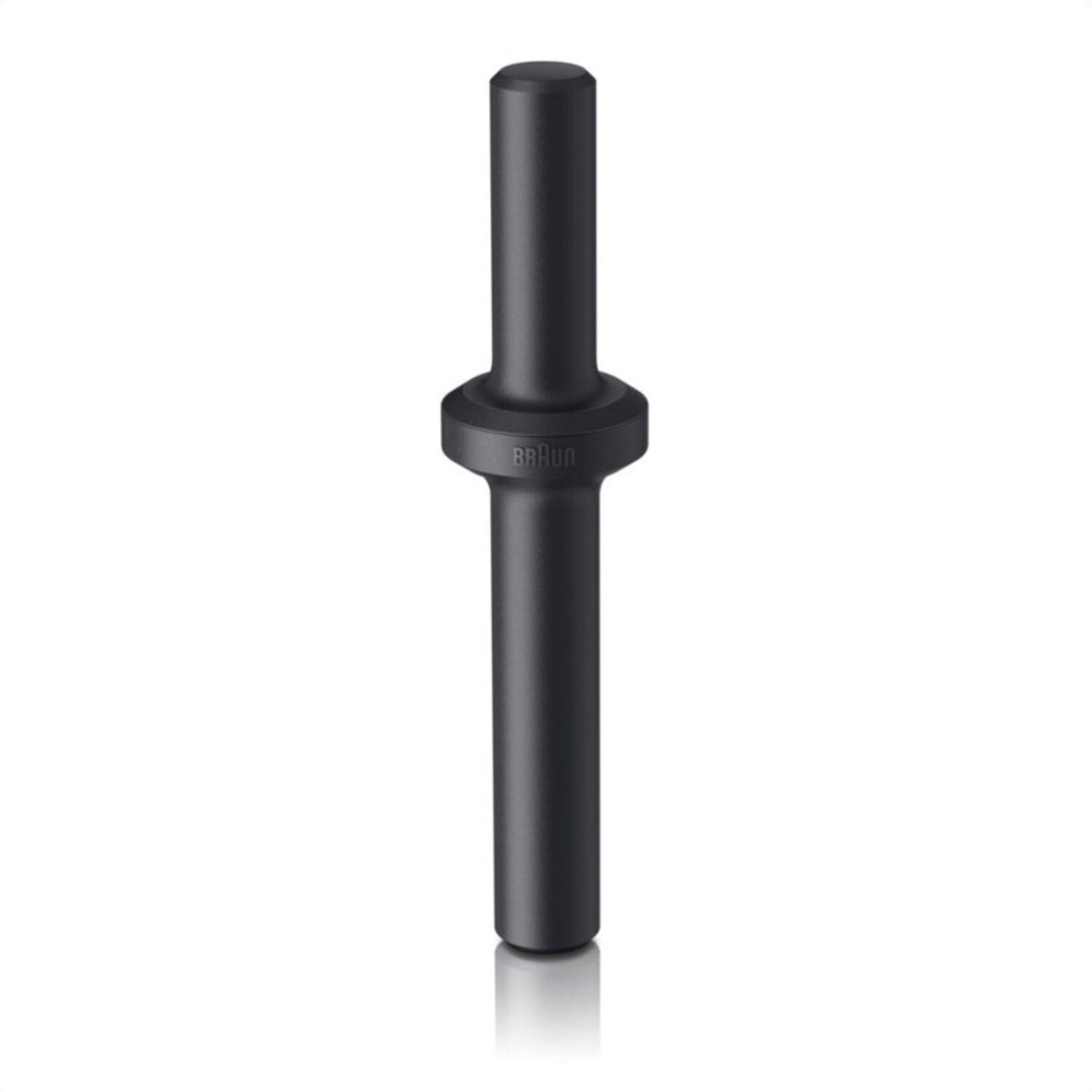 Black blender blending wand/shaft attachment with Braun logo at base.