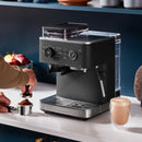 KitchenAid Semi-Automatic Espresso Machine with Burr Grinder in Cast Iron Black - 15 Bar Pump (KES6551BK)