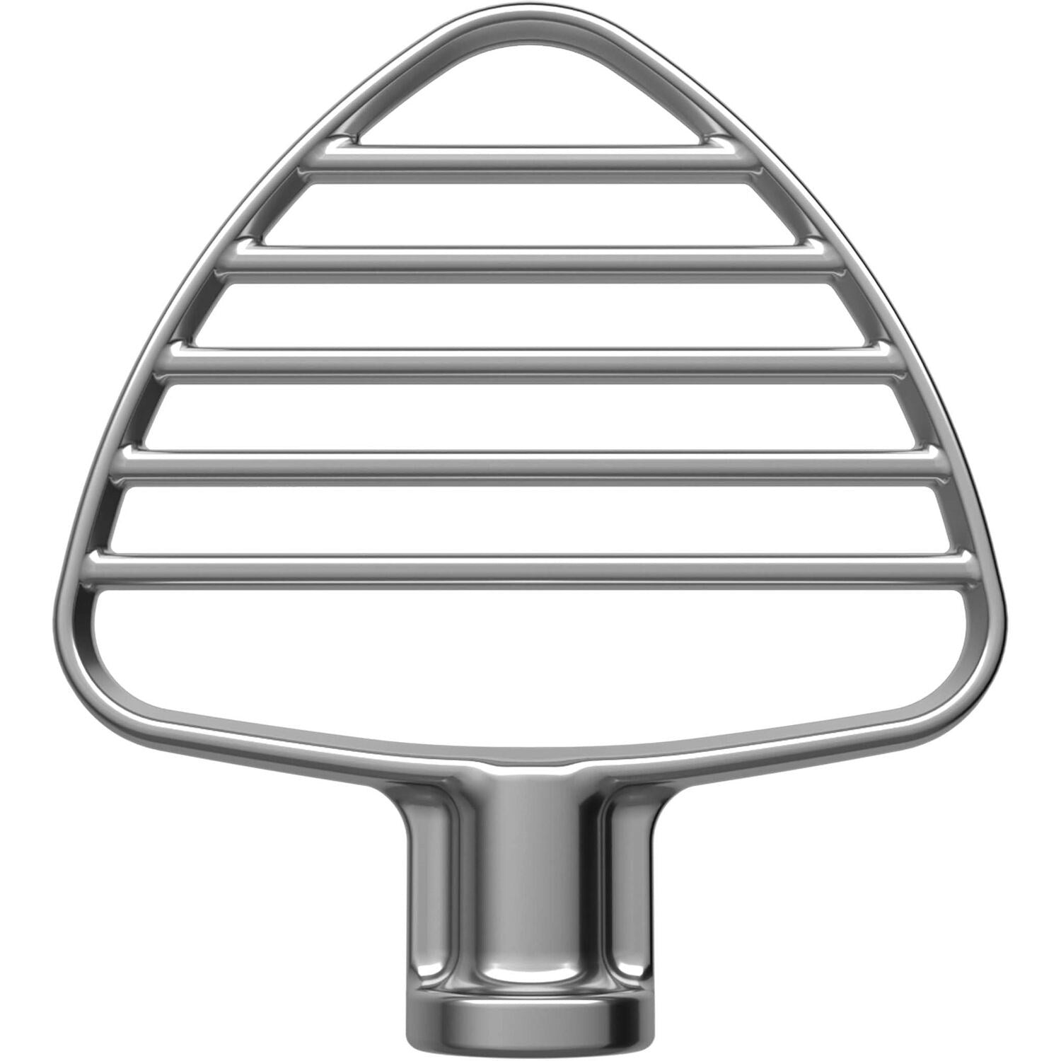 Stainless steel pastry beater attachment with three horizontal mixing bars
