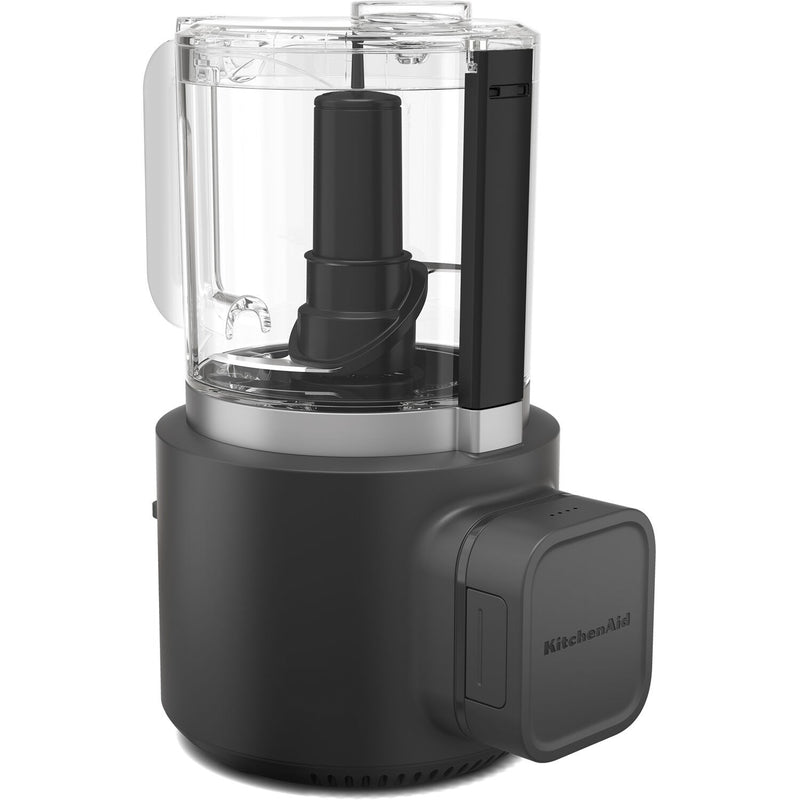 KitchenAid CORDLESS 12V 3.5 Cup Chopper in Black Matte with Battery, USB-C Cable, Wall Adapter Included (KFCR531BM)