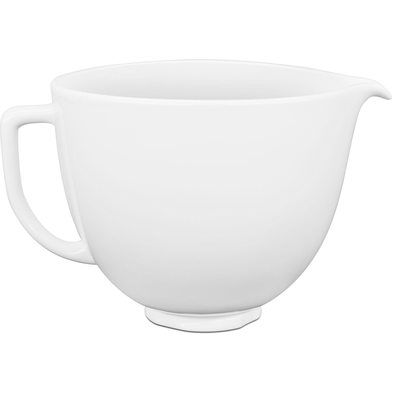 White 5-quart ceramic mixing bowl with handles and spout, KitchenAid