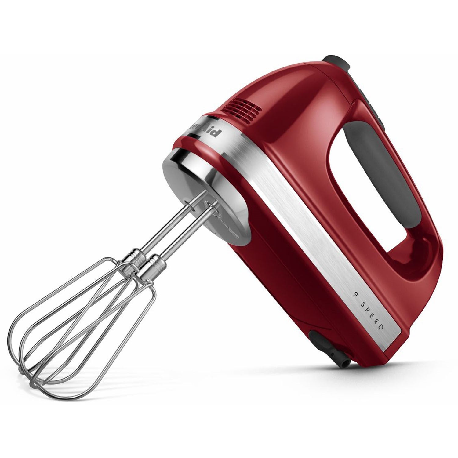 Empire Red KitchenAid 9-speed digital hand mixer with Turbo Beater II beaters