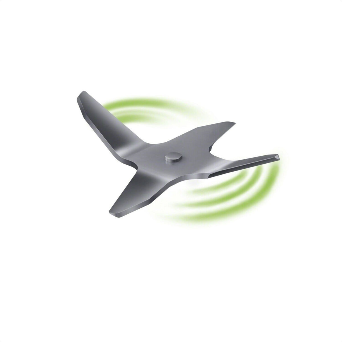 Black blender blade assembly with green spiral airflow indicator lines.