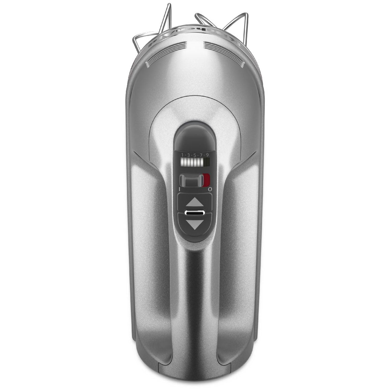 Contour Silver hand mixer with chrome beaters and digital speed dial