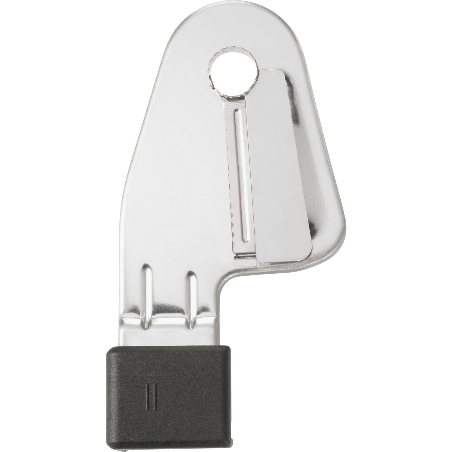 Spiralizer attachment blade insert with black locking collar, silver metal body