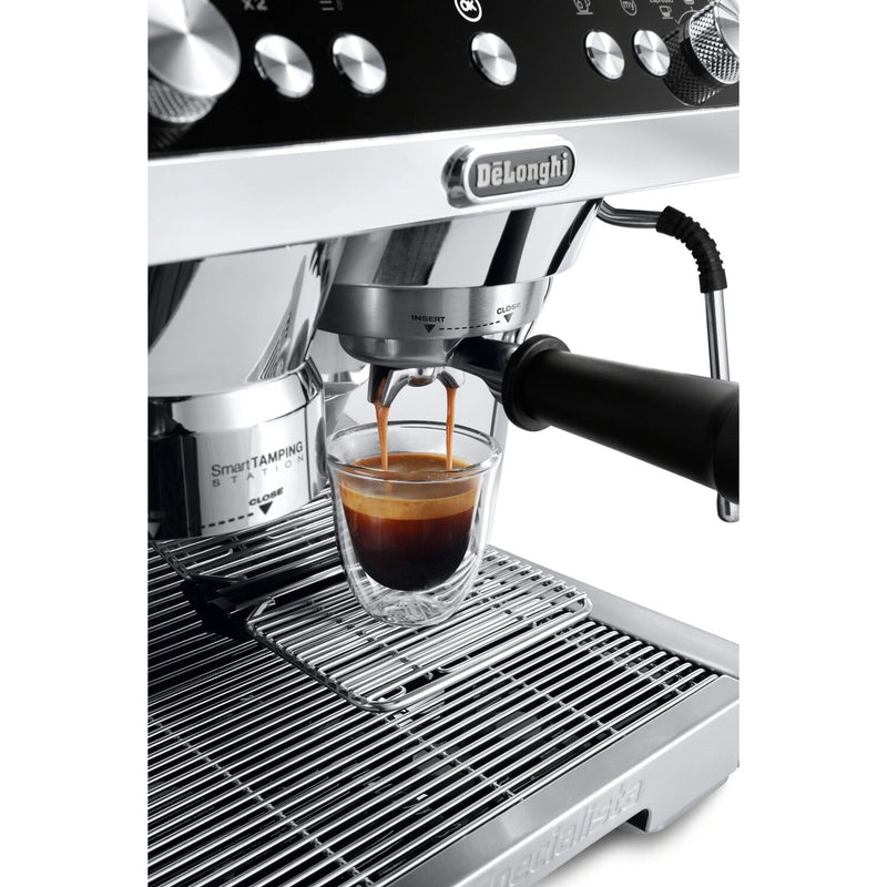 De'Longhi Package - La Specialista Prestigo Sensor Grinding, Milk Frothing Espresso Machine with Espresso Glass Set