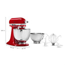 KitchenAid Bundle Artisan 5-Quart Tilt-Head Stand Mixer with Additional 3 Quart Bowls in Empire Red (KSM150TBER)