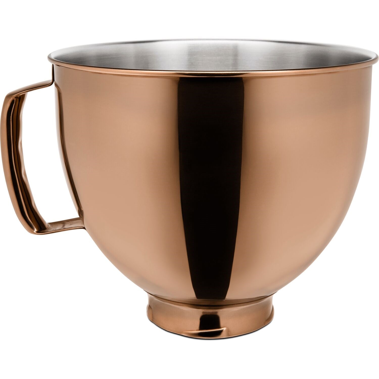 Radiant Copper mixing bowl with brushed stainless rim and side handles