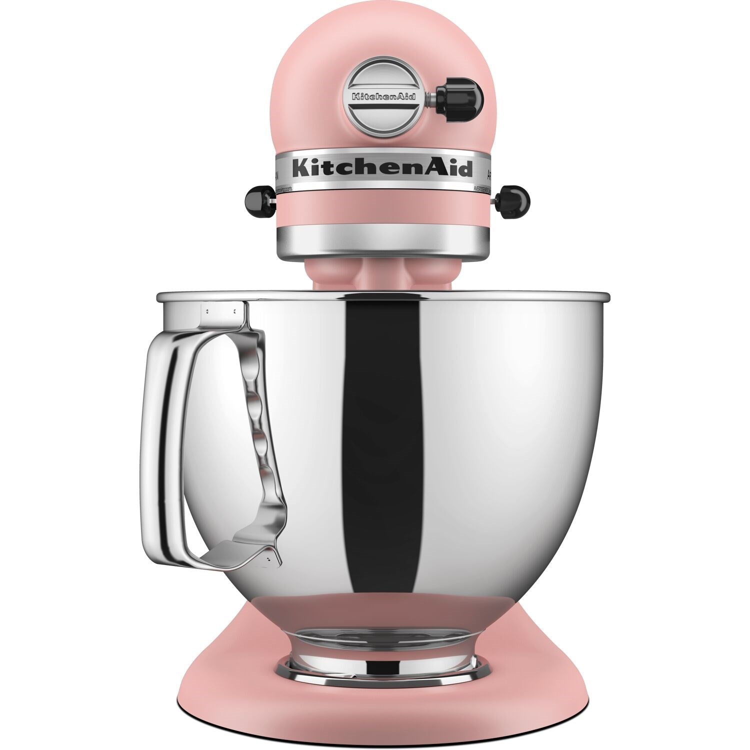 Matte dried rose tilt-head stand mixer with stainless mixing bowl and beater