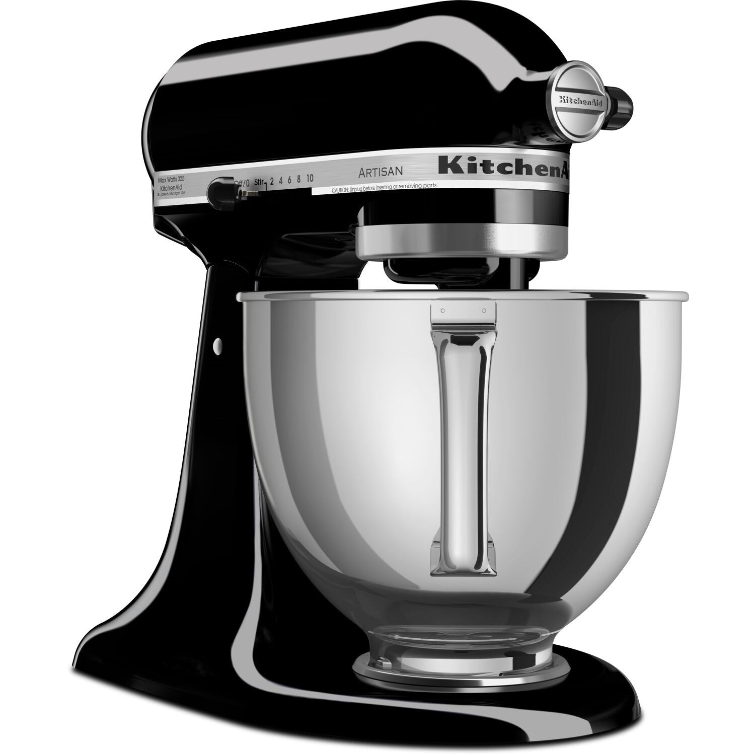 KitchenAid Artisan 5-qt tilt-head stand mixer in Onyx black with stainless bowl