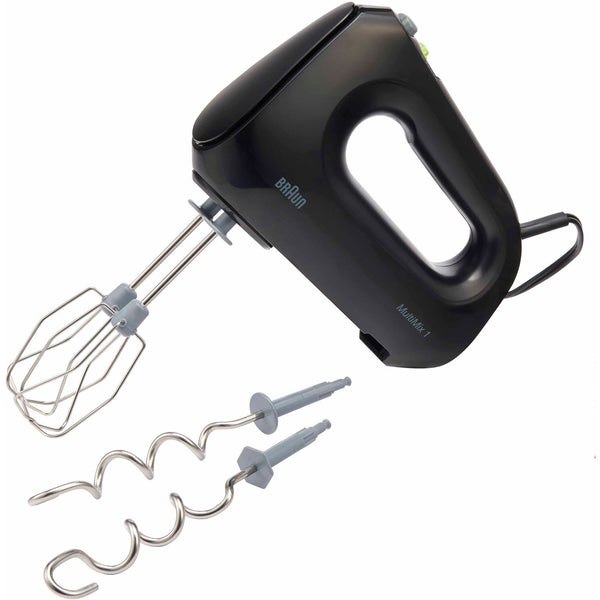 Braun Multimix 1 Hand Mixer w/Beaters, Dough Hooks and Accessory Bag in Black (HM1010BK)