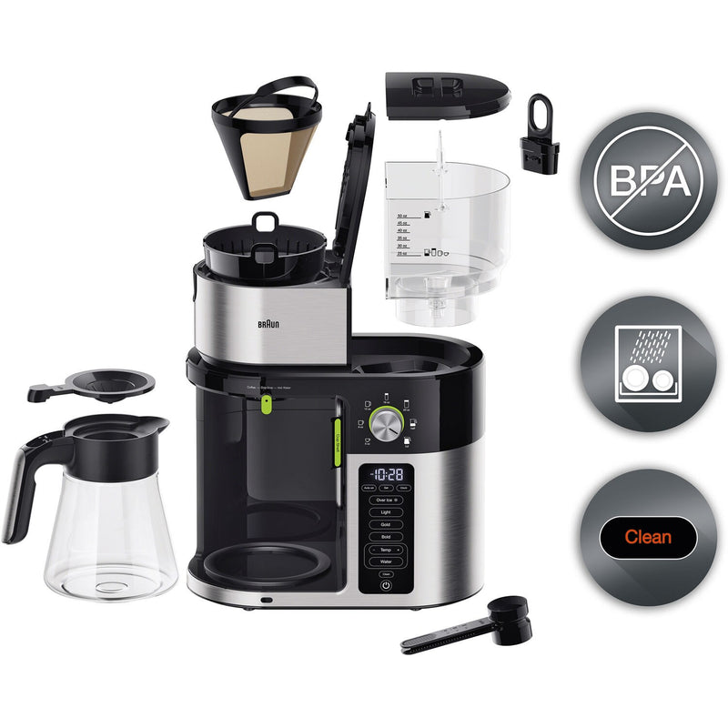 Braun Multiserve Brewing System in Stainless Steel and Black with Glass Carafe (KF9150BK)
