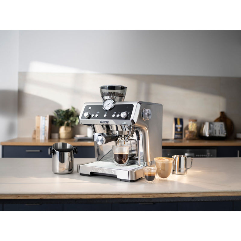 De'Longhi Package - La Specialista Prestigo Sensor Grinding, Milk Frothing Espresso Machine with Hot & Cold Glass Set