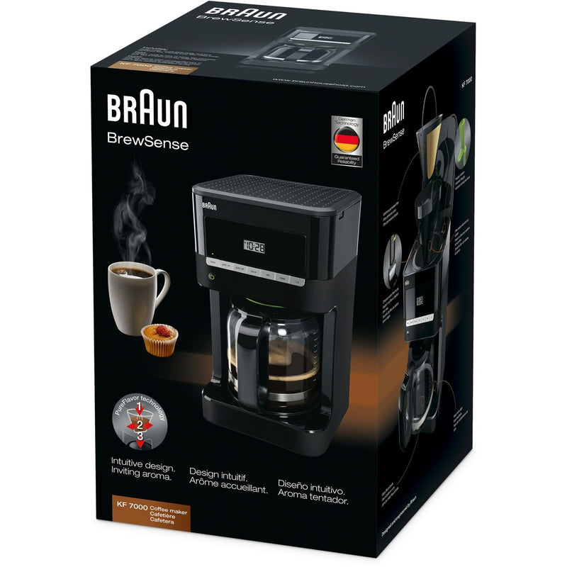 Braun Brew Sense 12-Cup Drip Coffee Maker in Stainless Steel and Black (KF7150BK)