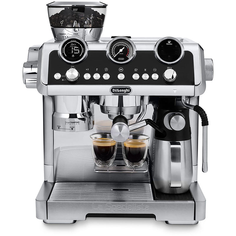 De'Longhi Package - La Specialista Maestro Sensor Grinding, Milk Frothing Espresso Machine with Espresso Glass Set