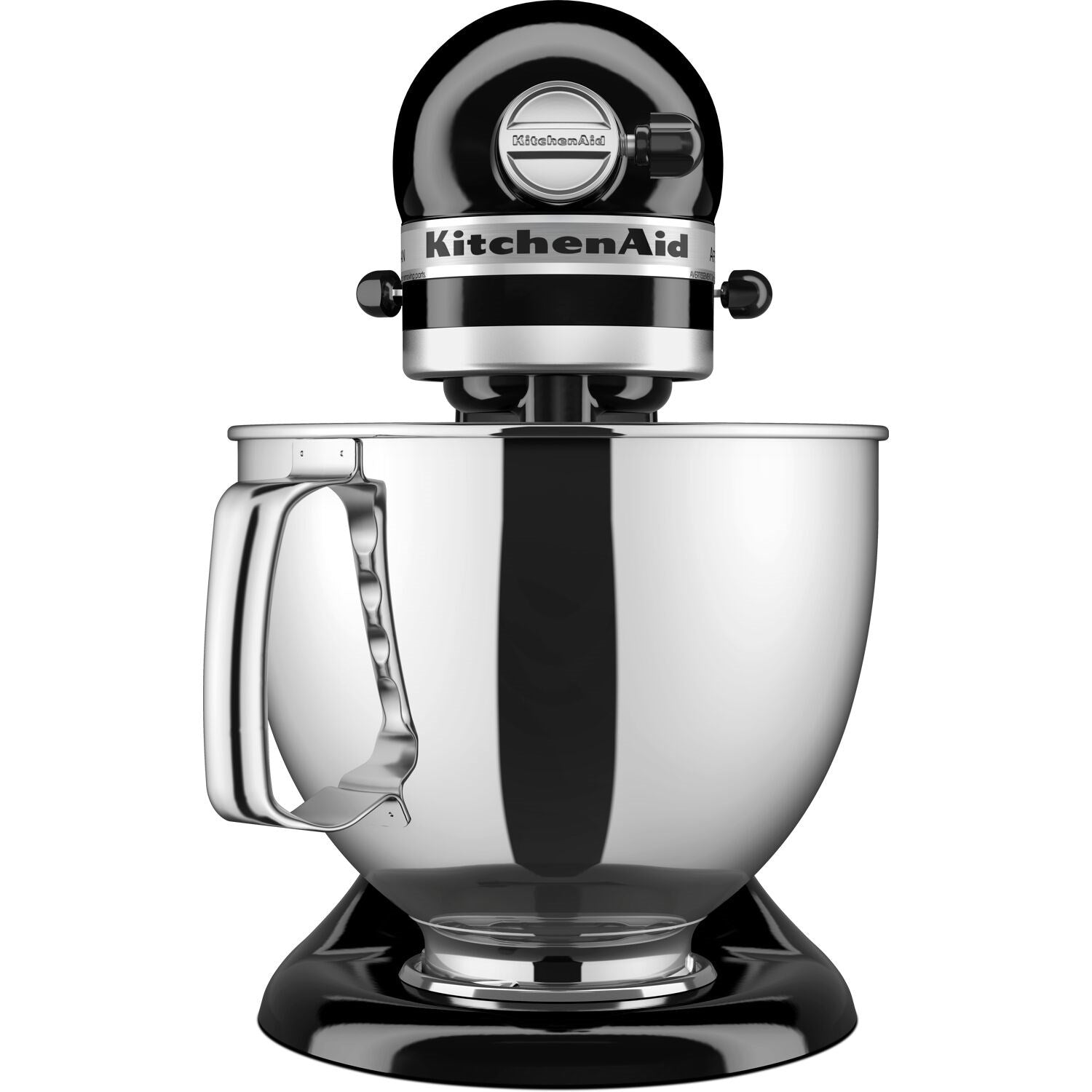 KitchenAid Artisan tilt-head stand mixer, Onyx black head over stainless mixing bowl