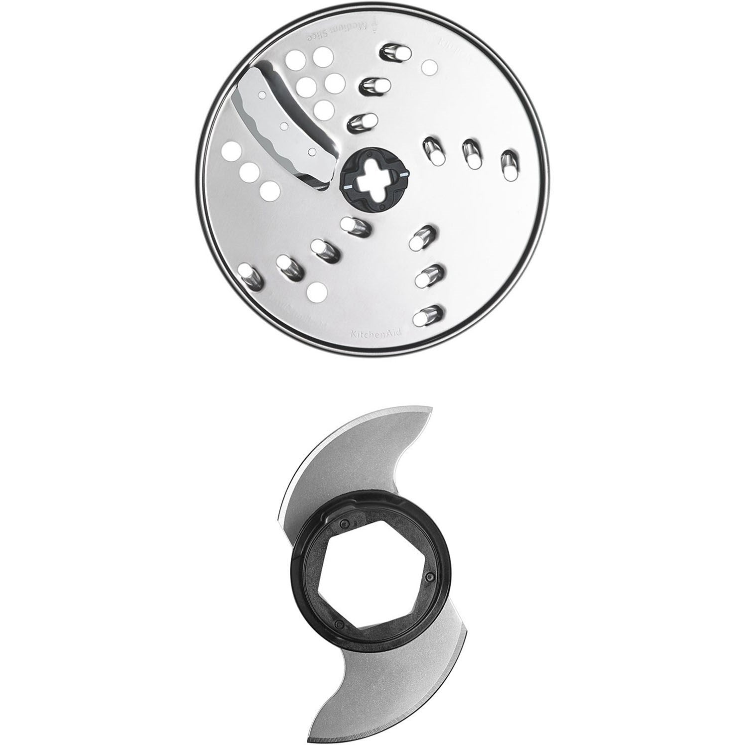 Slicing/shredding blade disc with central hub for KitchenAid 7-cup food processors