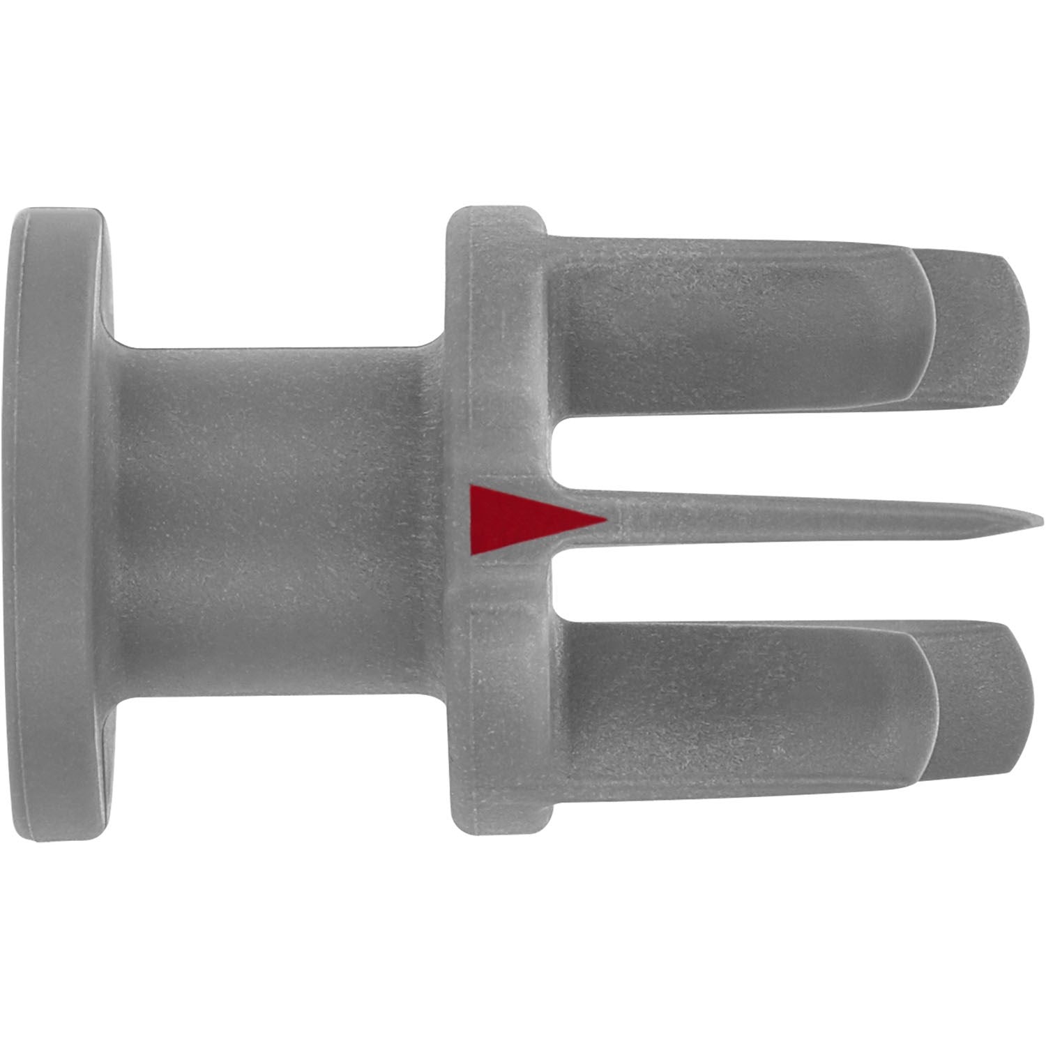 Gray vegetable sheet cutter attachment, close-up of cutting blades with red indicator