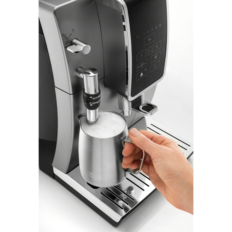 De'Longhi Package - Dinamica Fully Automatic Coffee and Espresso Machine with Hot & Cold Glass Set & Milk Frothing Pitcher