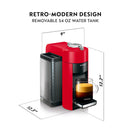 De'Longhi Nespresso Vertuo Coffee & Espresso Single Serve Machine + Aeroccino in Red (ENV135RAE)