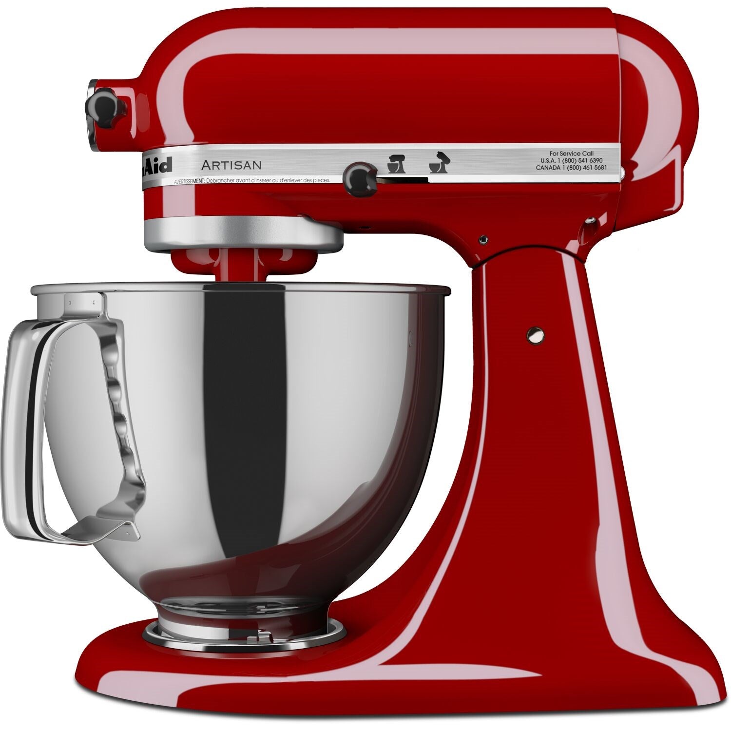 Empire red stand mixer with stainless bowl and side power controls