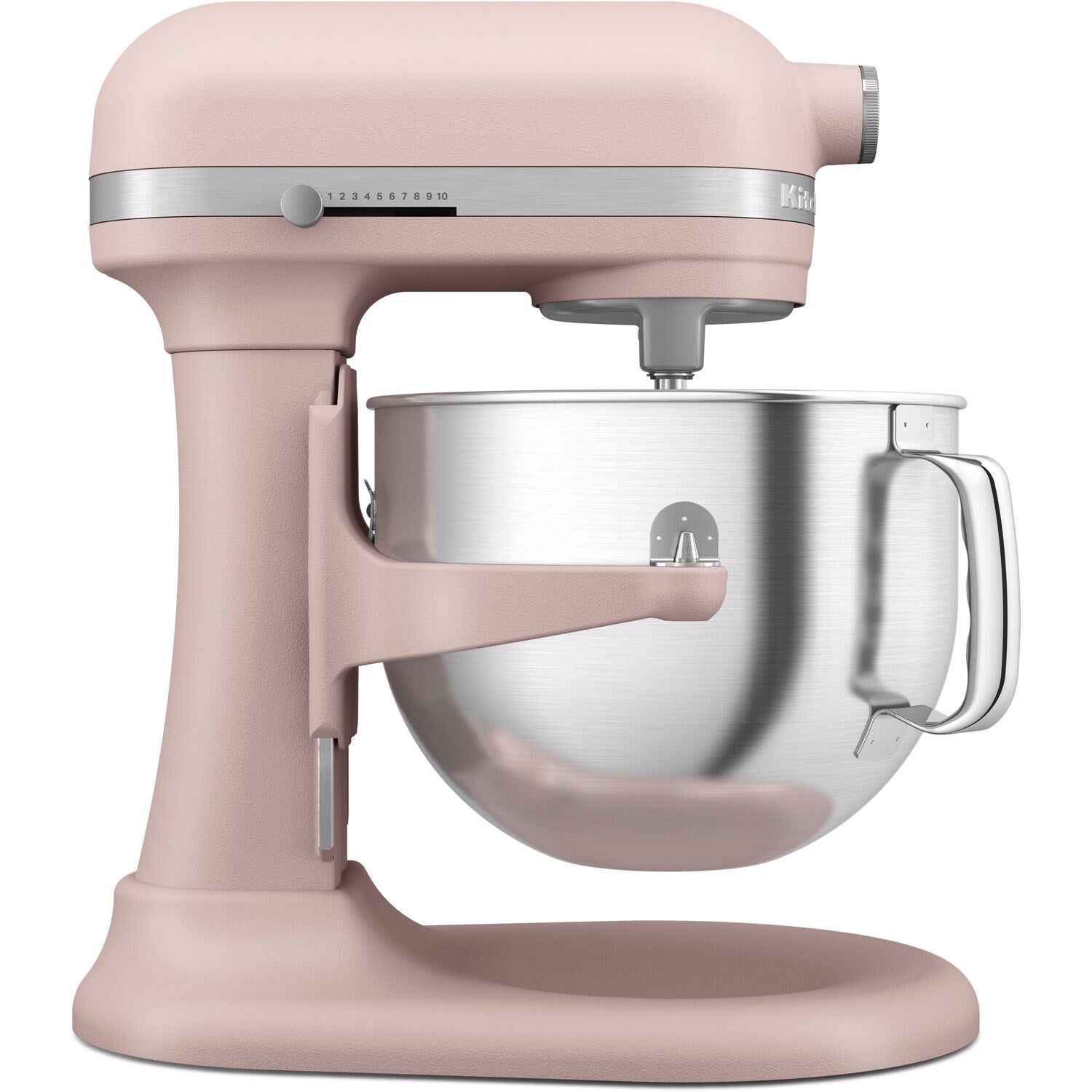 Feather Pink bowl-lift stand mixer with stainless steel bowl and paddle beater